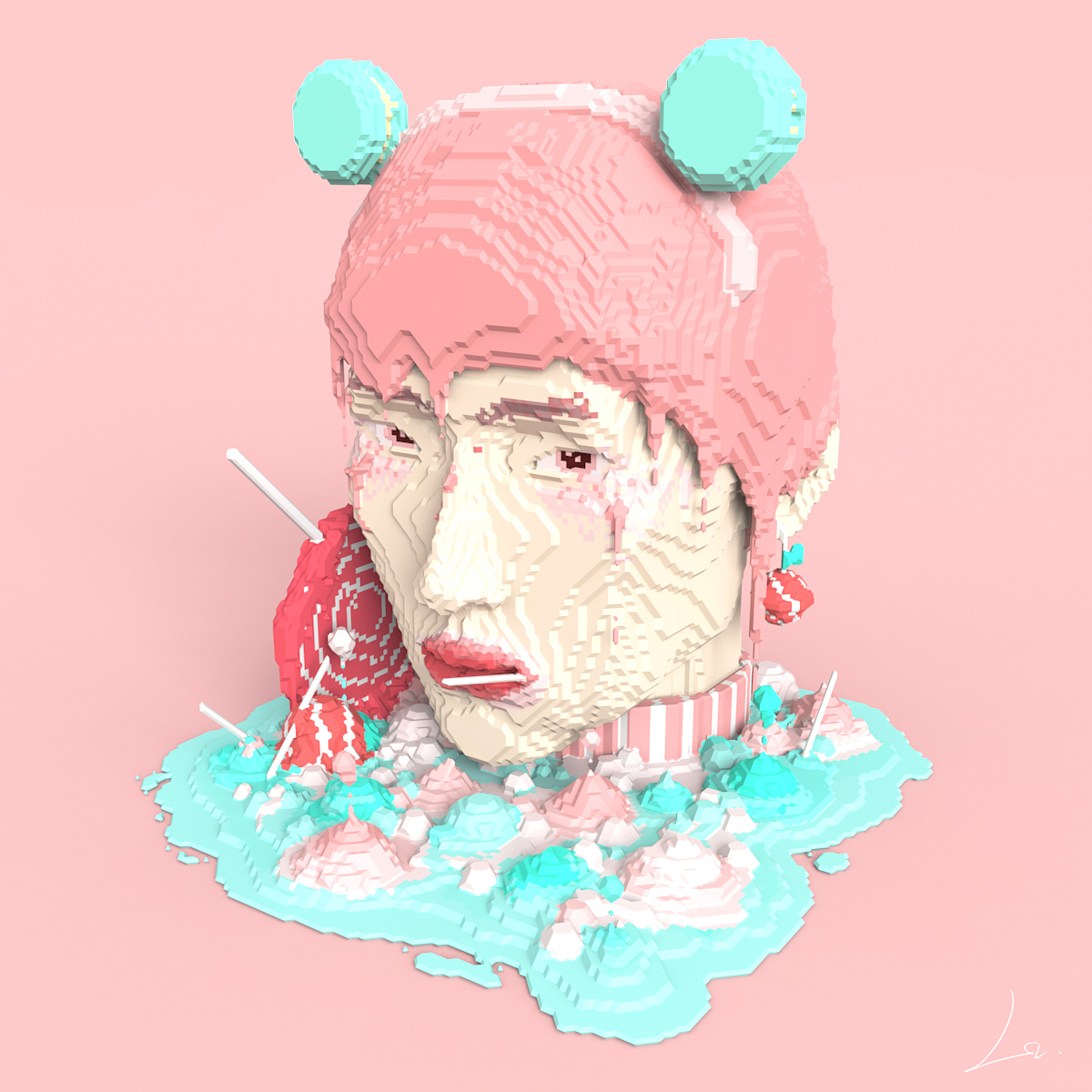 体素人物造型设计magicavoxel02sweetyboy持续更新