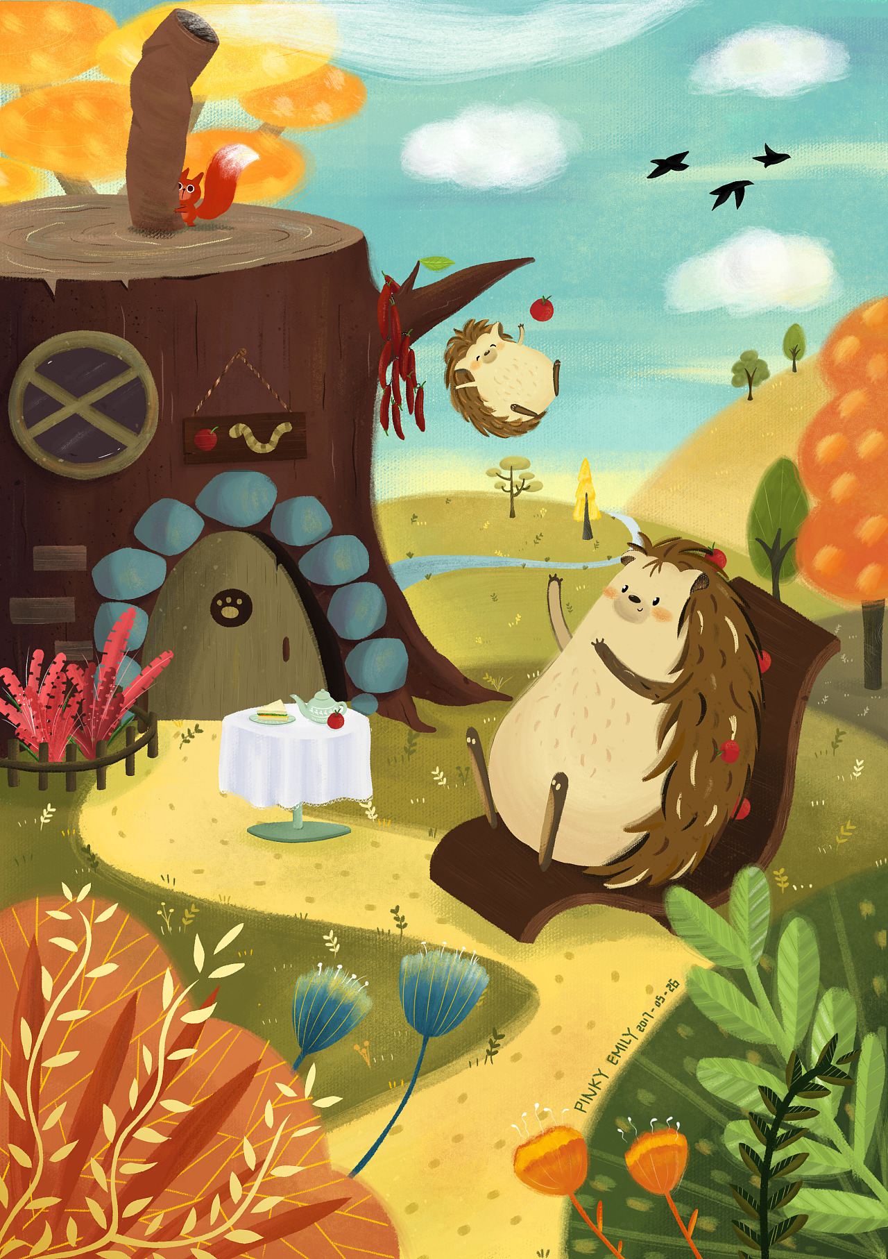 小刺猬世界里的信任|插画|儿童插画|可颂王 - 原创作品 - 站酷 (zcool