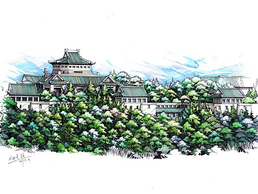 建筑手绘马克笔上色