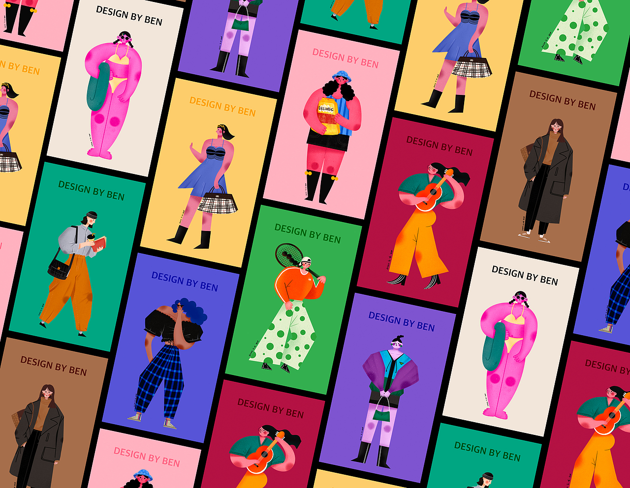 原创扁平插画人物-Cool girl（图ZMjIxODQwOTI4） - 商业插画 - 站酷设计师一只本原创素材 - 站酷ZCOOL