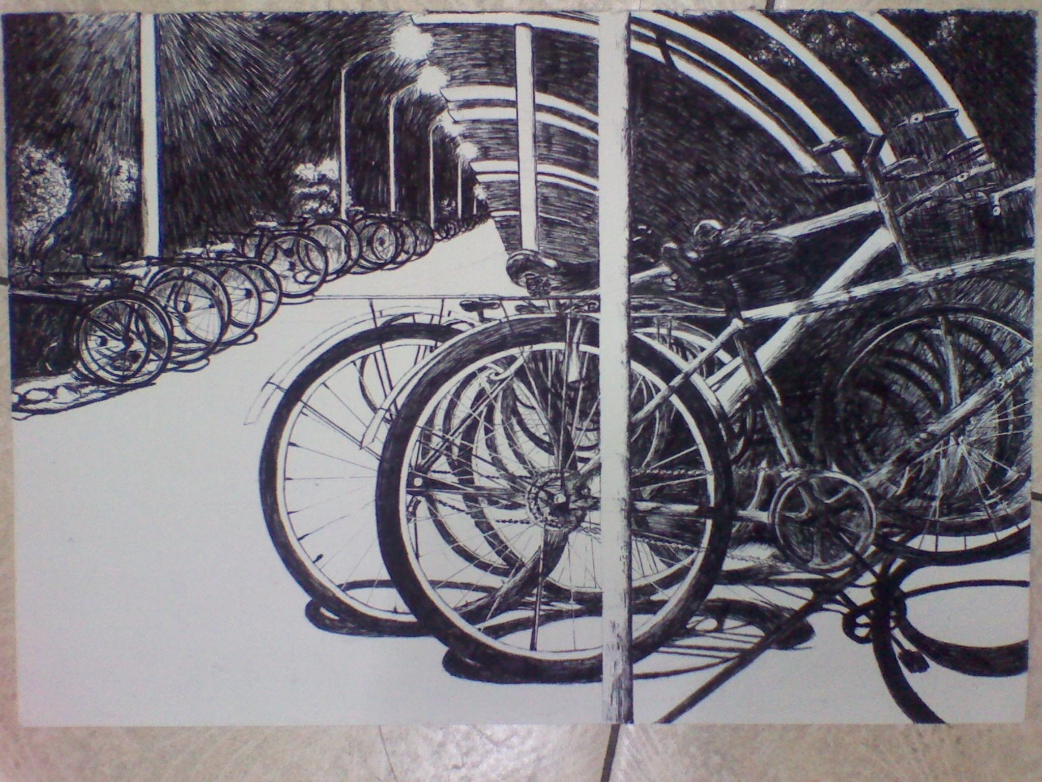 美术基础：静物速写（十一）自行车写生 - 艺美文化