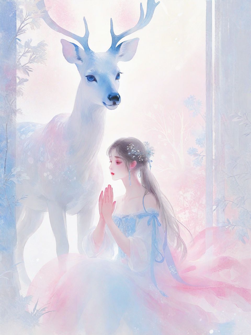 白纱少女和光鹿的童话