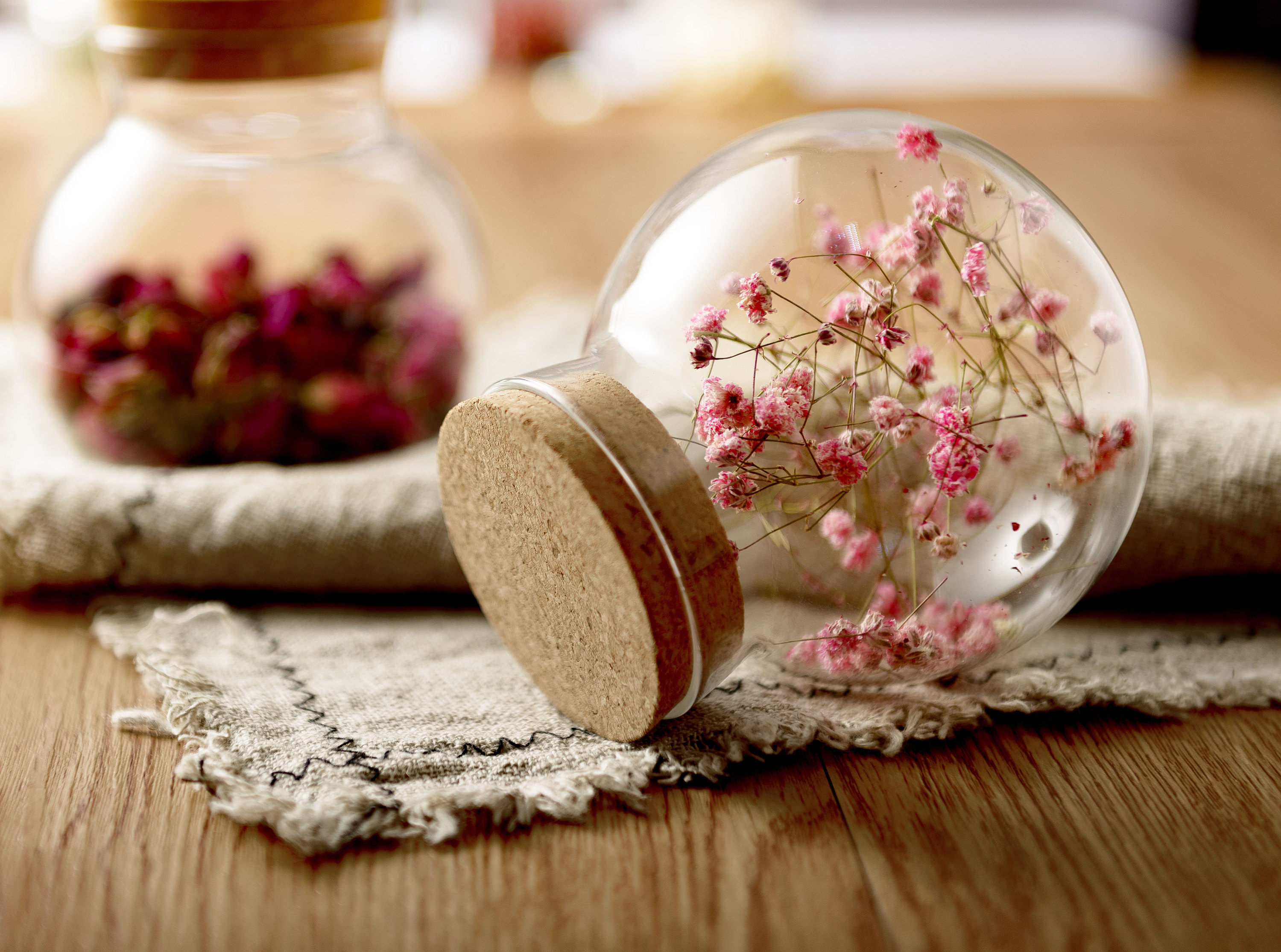 玻璃瓶中的满天星