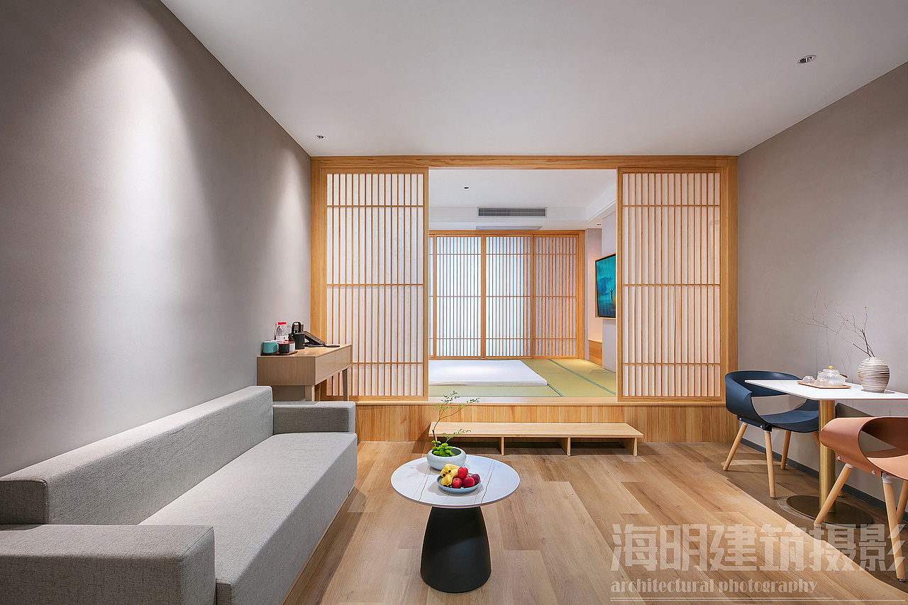 酒店建筑拍摄-杭州鹿岛鹿角日式榻榻米酒店