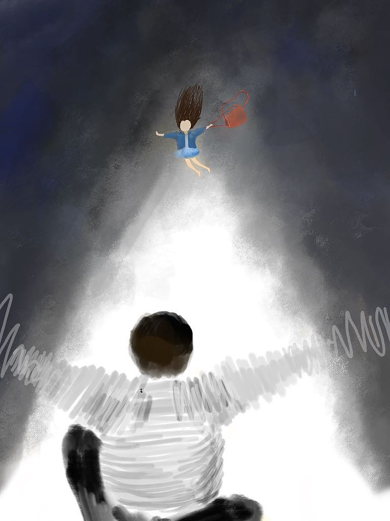 我看见有一个熟悉的身影,他在光线最强的地方,他是是光明的象征,他