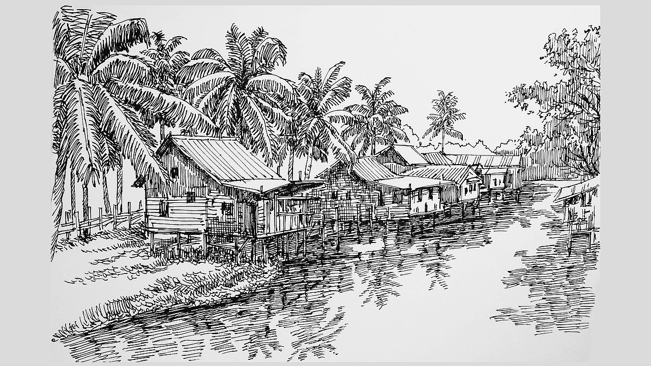 风景速写 钢笔速写