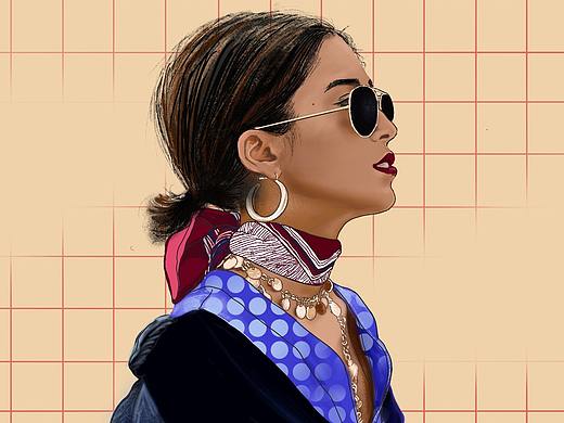 美女插畫（個人主頁-ZNDU5OTYwNTI=） - 創(chuàng)作習(xí)作 - 站酷設(shè)計師遲月半生原創(chuàng)素材 - 站酷ZCOOL