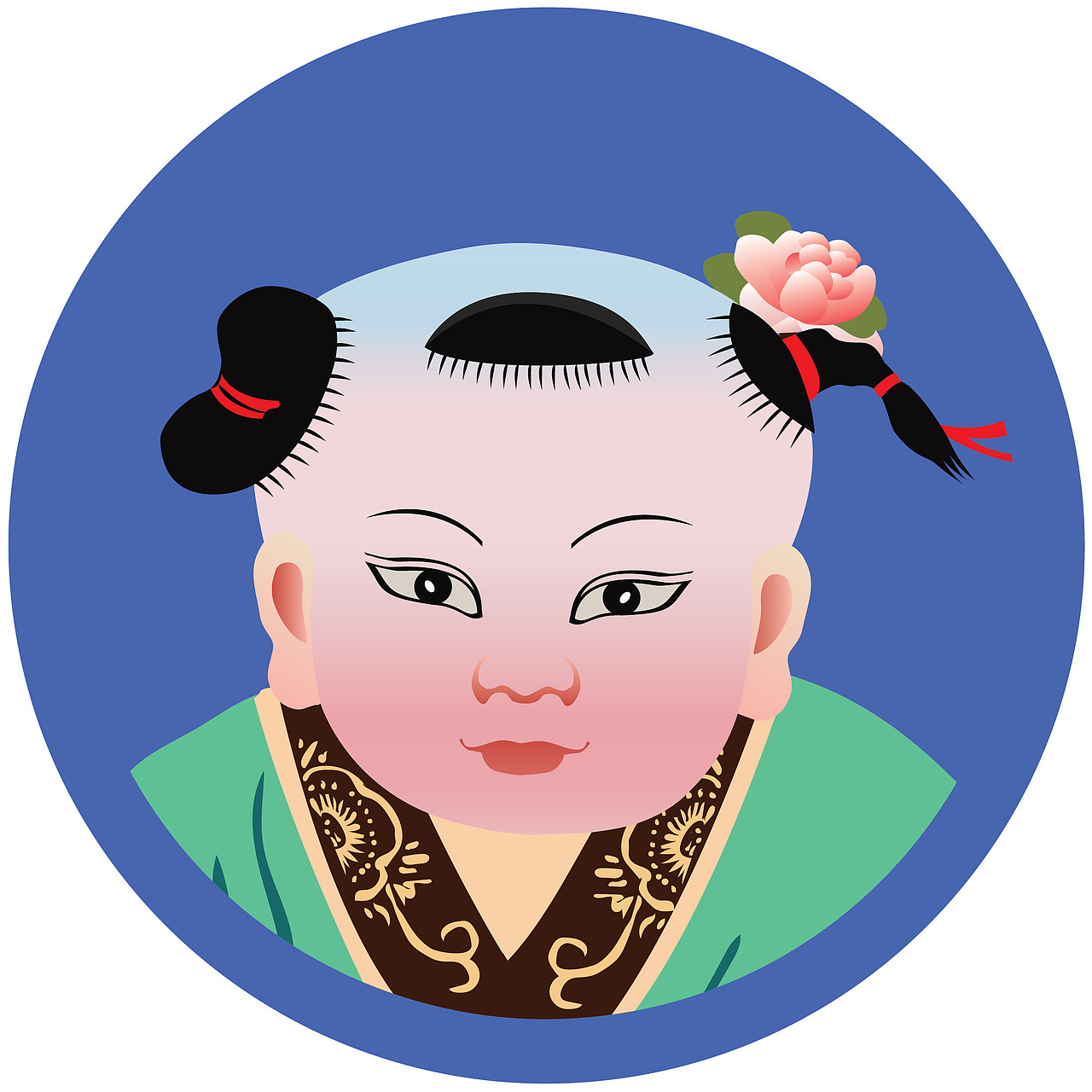 杨柳青年画人物插画