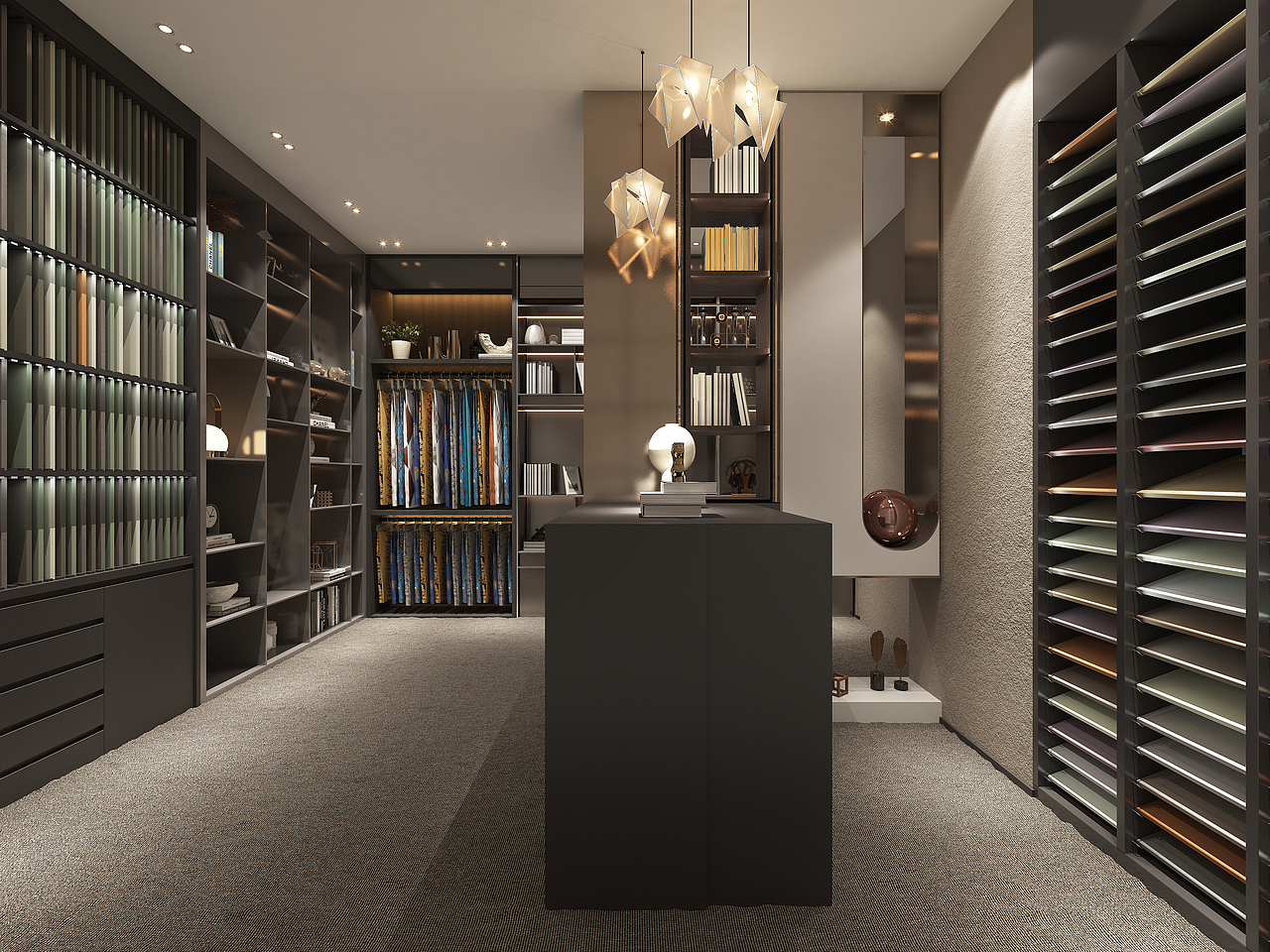 银川装修公司推荐|银川企业展厅装修设计效果图（图ZMzY0NDcxNTk2） - 商业空间设计 - 站酷设计师宁夏镹臻工装原创素材 - 站酷ZCOOL