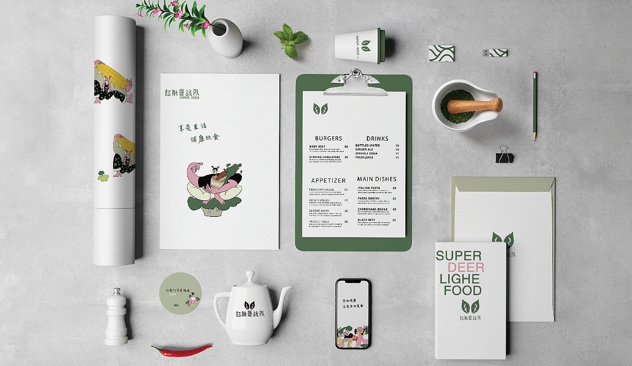 超能鹿战队轻食馆品牌形象设计练习（图ZMzA1ODgwNzY4） - 品牌 - 站酷设计师一只爱吃的居原创素材 - 站酷ZCOOL