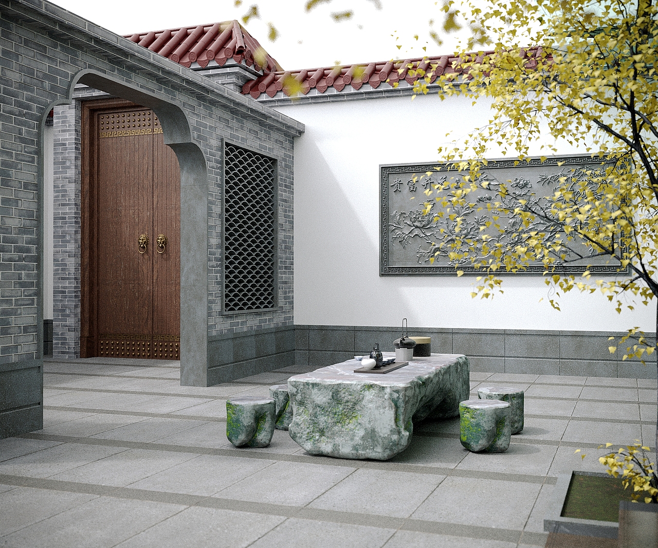 农家小院（图ZMjk5MjE2Nzc2） - 其他空间 - 站酷设计师游来游去de鱼原创素材 - 站酷ZCOOL