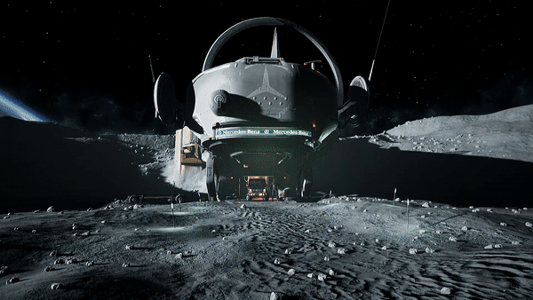 奔驰汽车月球虚拟场景