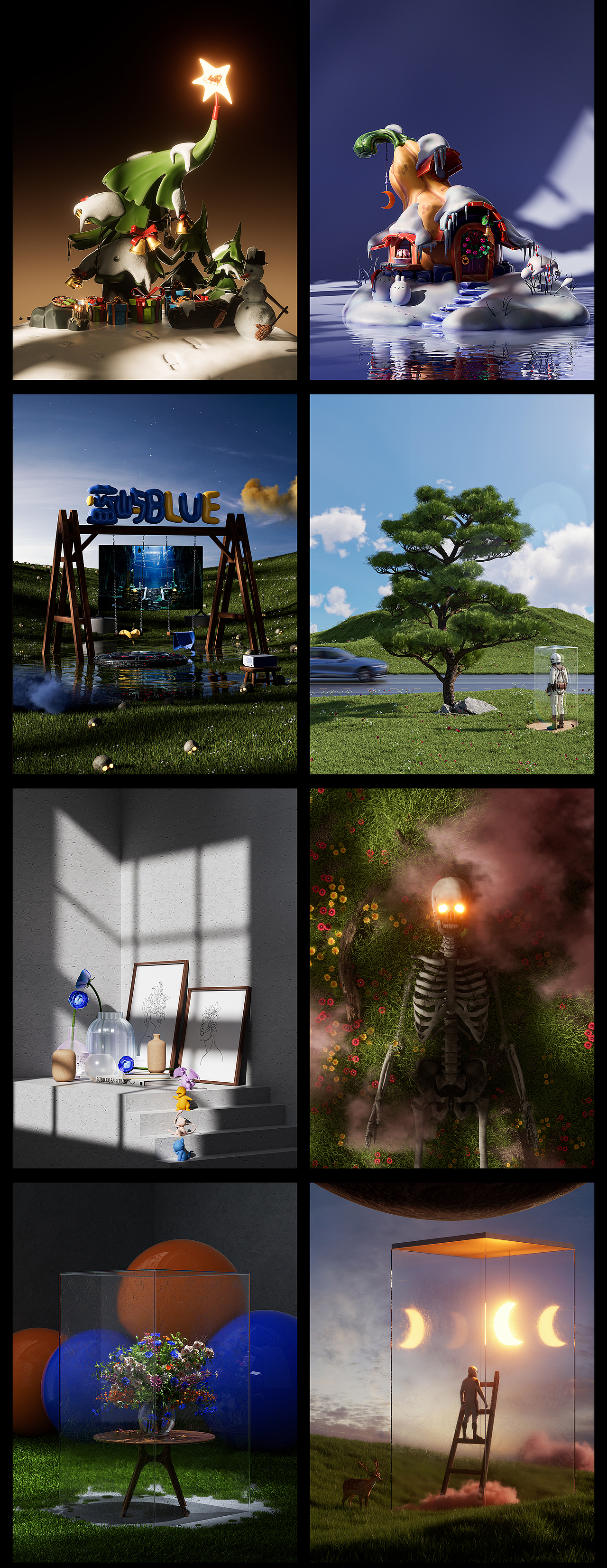 2022年终总结 { 三维合集 }（图ZMzI2OTE4NDk2） - 场景 - 站酷设计师蓝屿BLUE原创素材 - 站酷ZCOOL