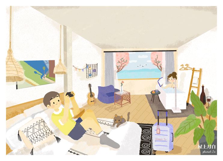 主视觉设计 | 屋上月白民宿（图ZMzA0ODE0OTA4） - 商业插画 - 站酷设计师PlanetJo丑丑星球原创素材 - 站酷ZCOOL