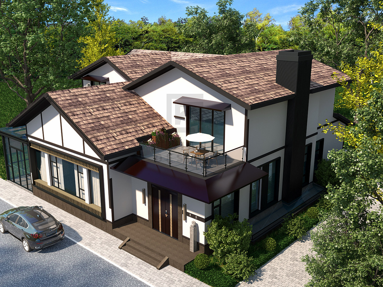 独栋新中式别墅,这样的设计才够大气!