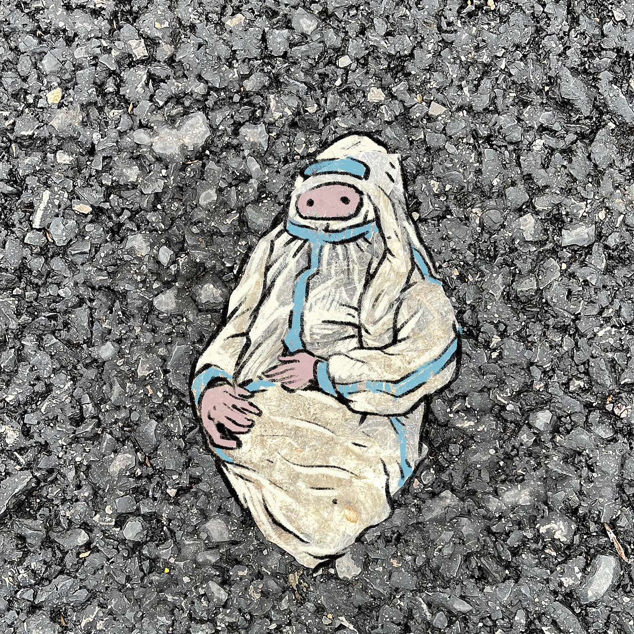 上海居家的两个多月画了超过六十个不同的大白