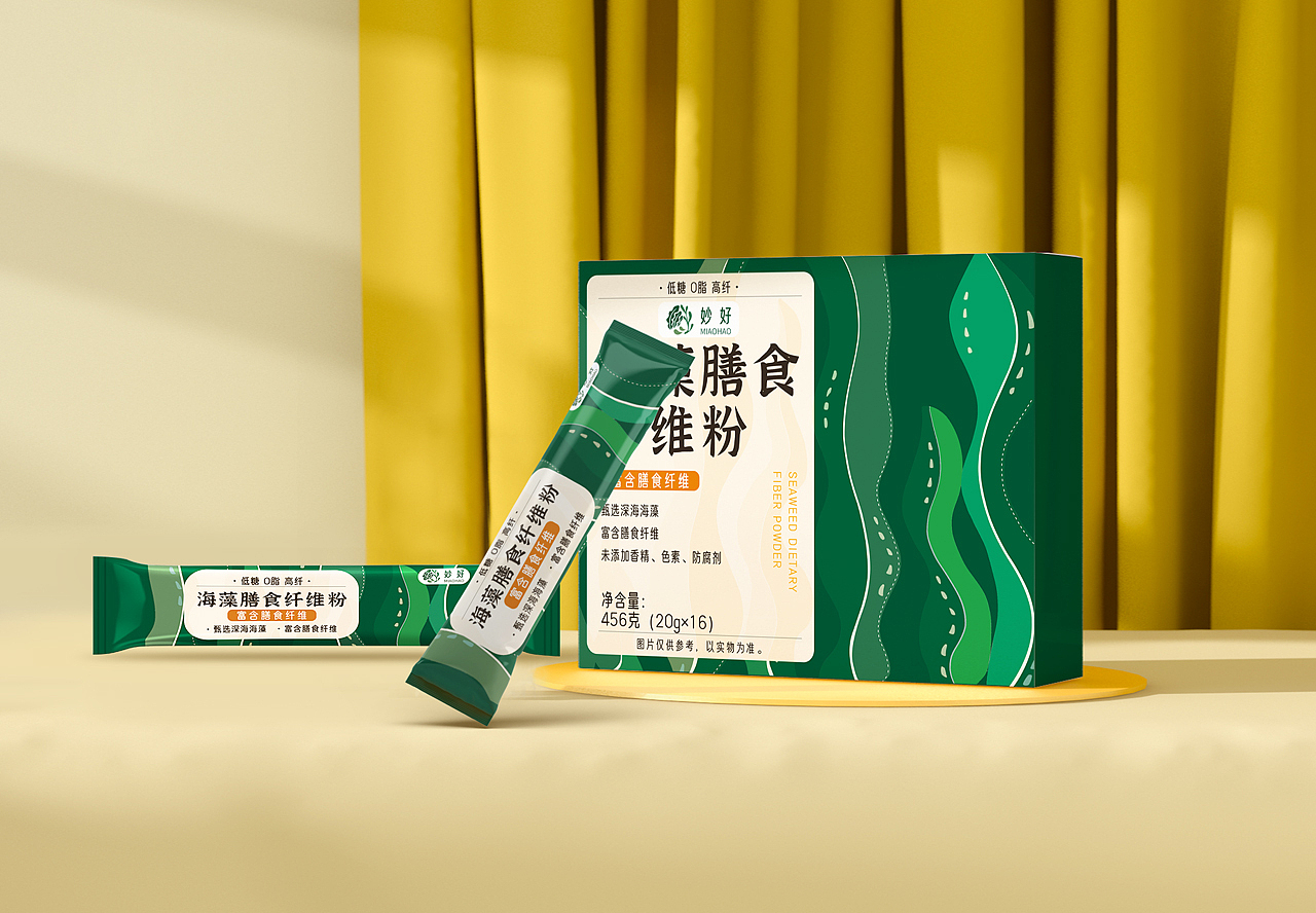 包装设计/保健品/海藻膳食纤维粉 插画手绘包装（图ZMjk2NjAzMjQ4） - 包装 - 站酷设计师山鲤包装研究所原创素材 - 站酷ZCOOL