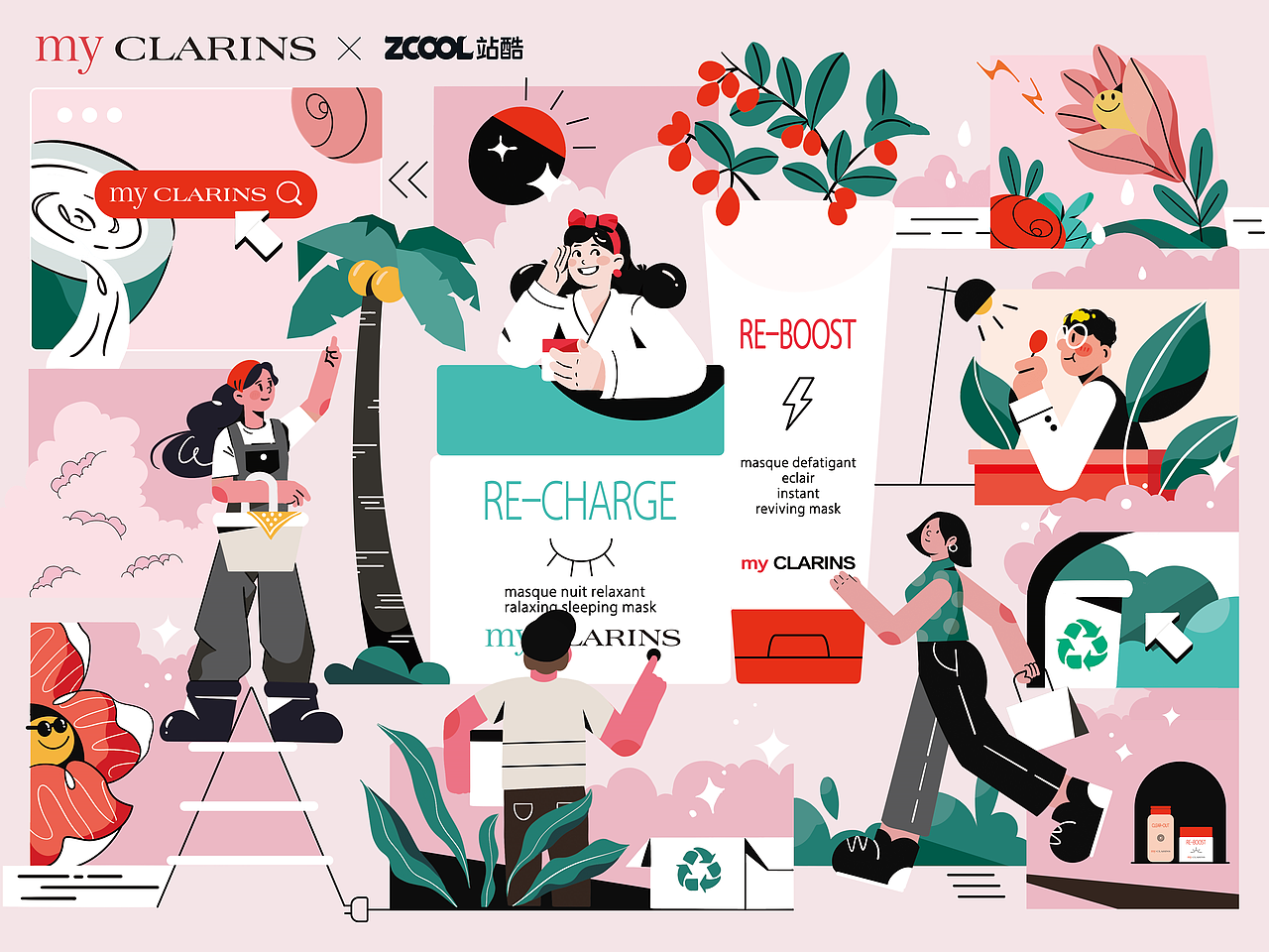 【好食肌 長(zhǎng)綻放】my CLARINS-我的植愈日記（圖ZMzQ3NTI3NzEy） - 海報(bào) - 站酷設(shè)計(jì)師yohoo617原創(chuàng)素材 - 站酷ZCOOL