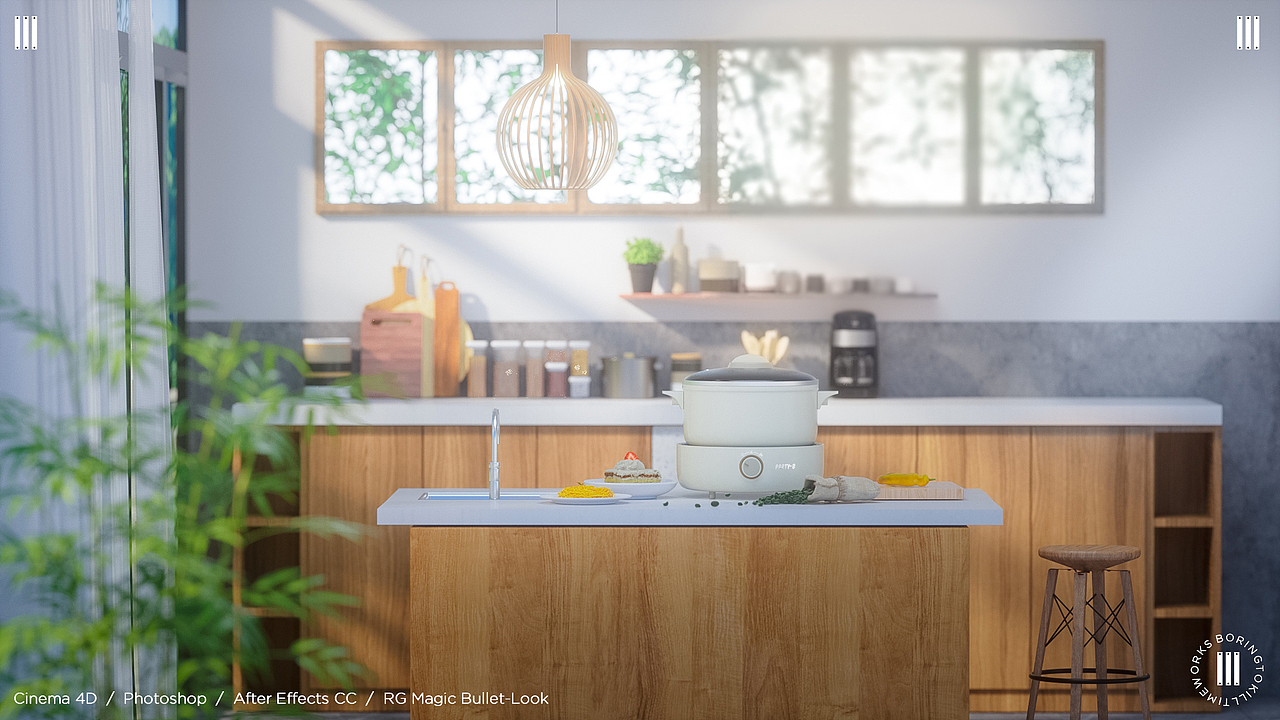 C4D室内渲染 I 厨房家