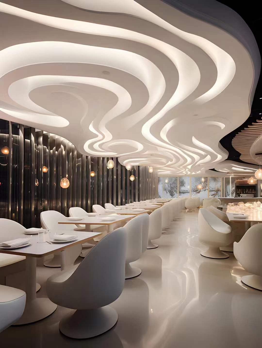 灯光与流云,组合在餐饮,也是相当炸裂