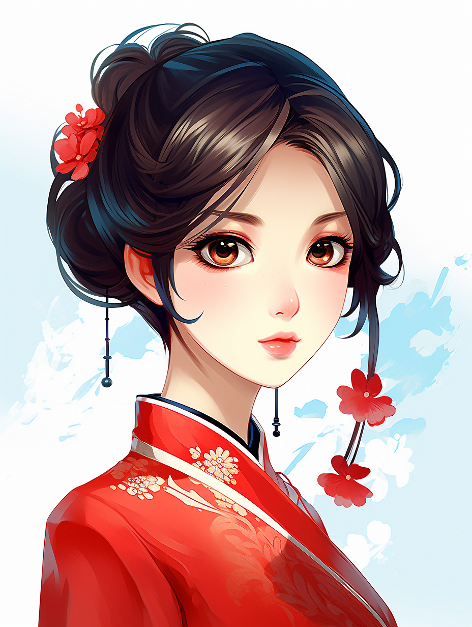 中国传统风格动漫女孩头像