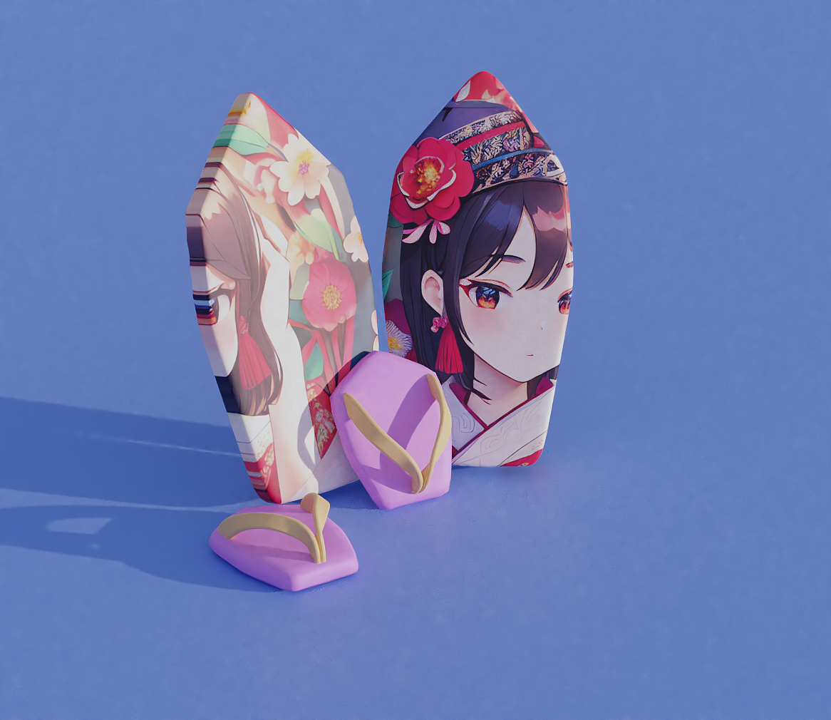 Blender春日创作打卡第五天 沙滩鞋和冲浪板（图ZMzM5MTU4NDky） - 其他三维 - 站酷设计师白小真原创素材 - 站酷ZCOOL