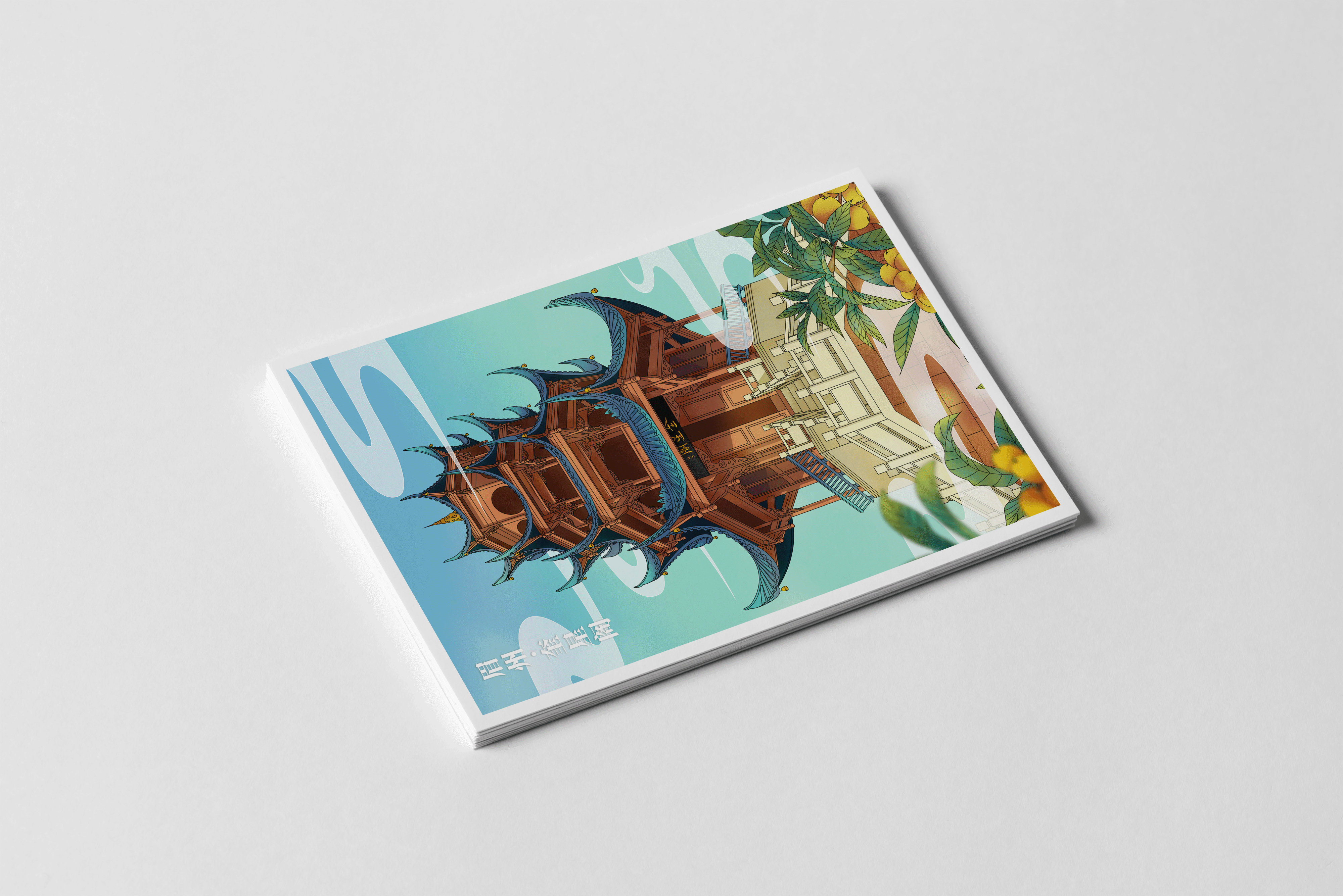 《眉州八景》系列插画明信片（图ZMzAzNDYxNzI4） - 商业插画 - 站酷设计师谢oO原创素材 - 站酷ZCOOL