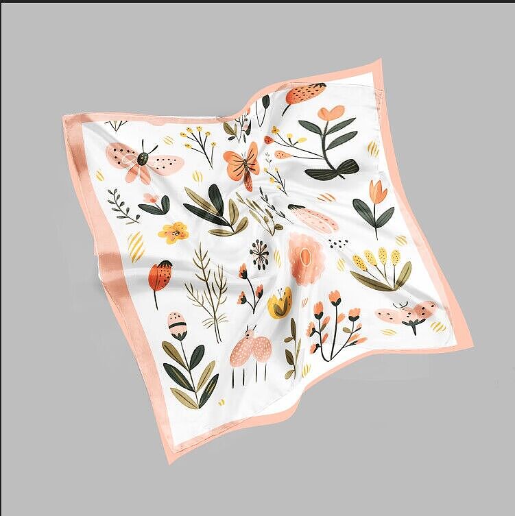 一组撞色搭配、克莱因蓝色搭配、莫兰迪配色方案的丝巾