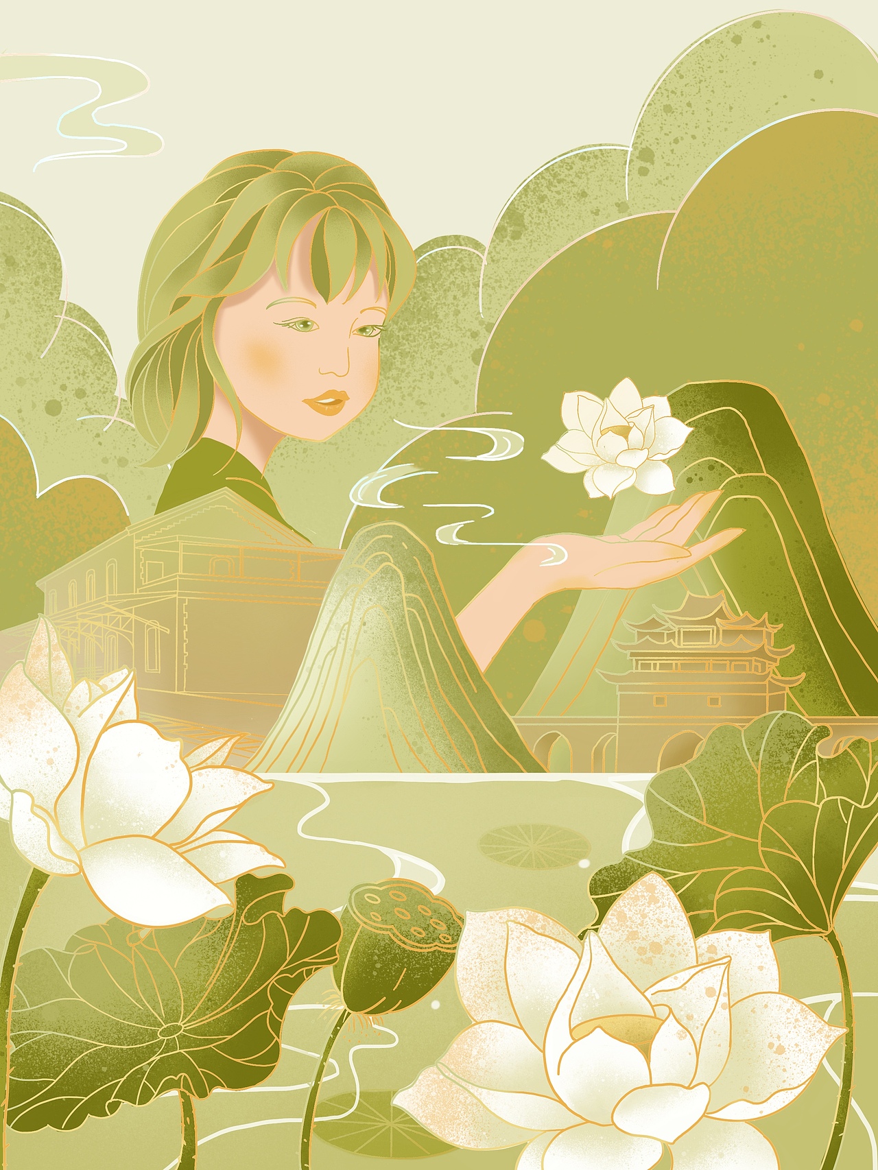 原创作品插画商业插画青莲清廉廉洁greyam啊渣工作相关-廉宣3温柔宇宙