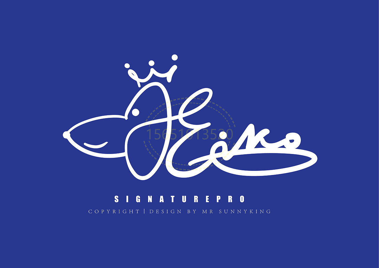 手写英文卡通签名丨南京孙老师丨版权作品丨华夏名流