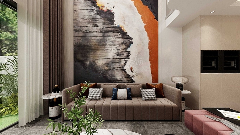 龙湖舜山府叠拼别墅装修设计,轻奢风格,天古设计师赵耀