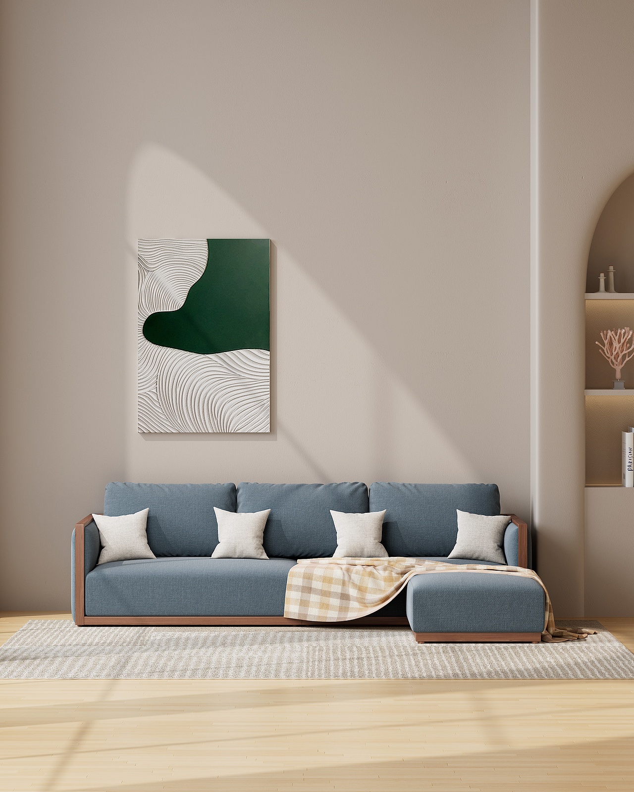 胡桃木軟體沙發(fā)建模渲染表現(xiàn)（圖ZMzE1MDY1MDc2） - 產(chǎn)品 - 站酷設(shè)計(jì)師嚕啦咧嚕原創(chuàng)素材 - 站酷ZCOOL