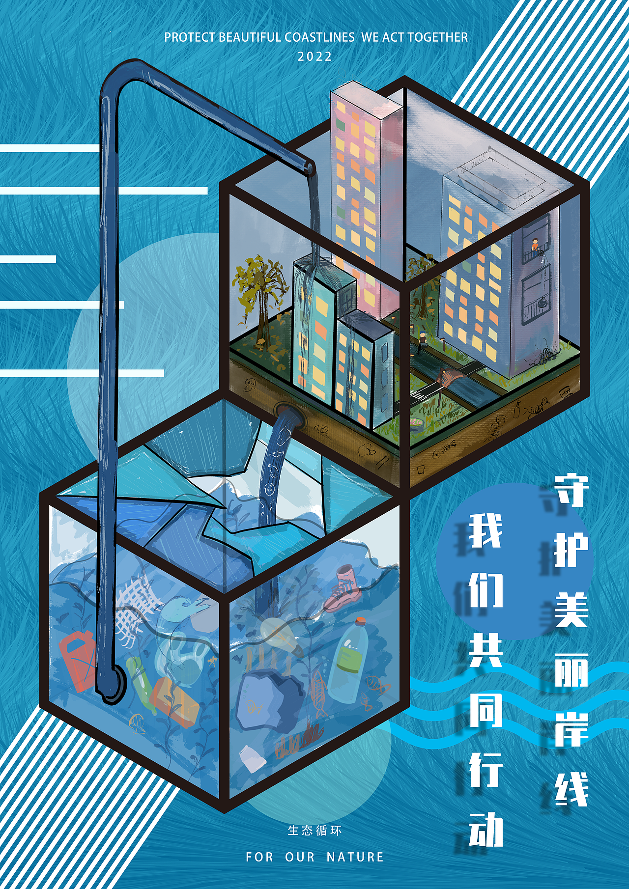 守护美丽岸线 我们共同行动——生态循环（图ZMzY4ODg5NTQw） - 海报 - 站酷设计师李梓印原创素材 - 站酷ZCOOL
