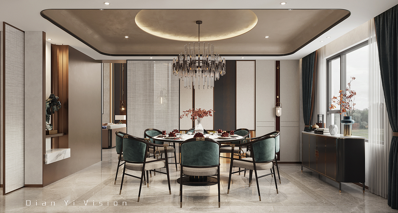 新中式别墅空间效果表现（图ZMzIxODU5NzU2） - 家装设计 - 站酷设计师Max点意原创素材 - 站酷ZCOOL