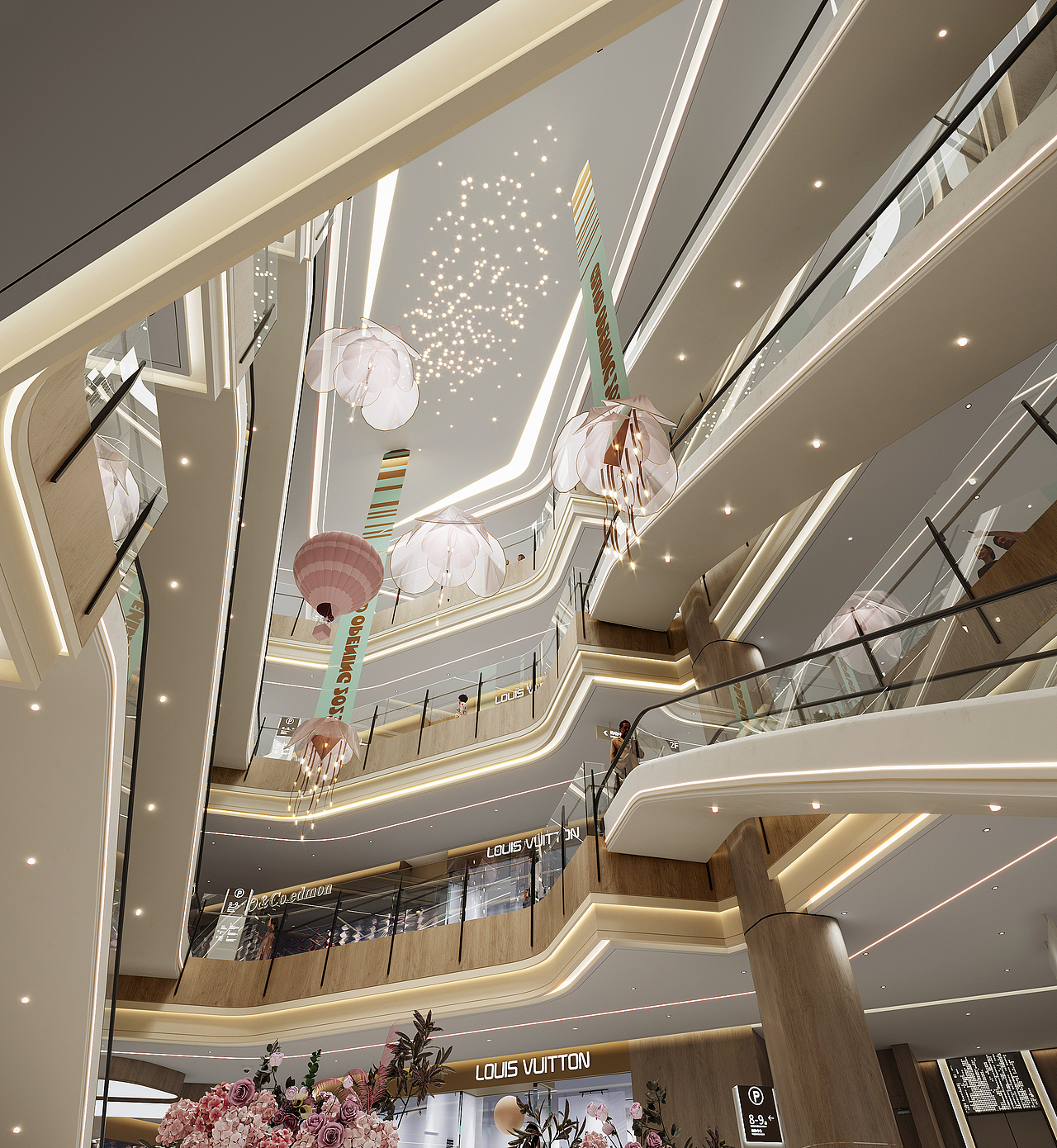 一套商场的设计渲染作品
