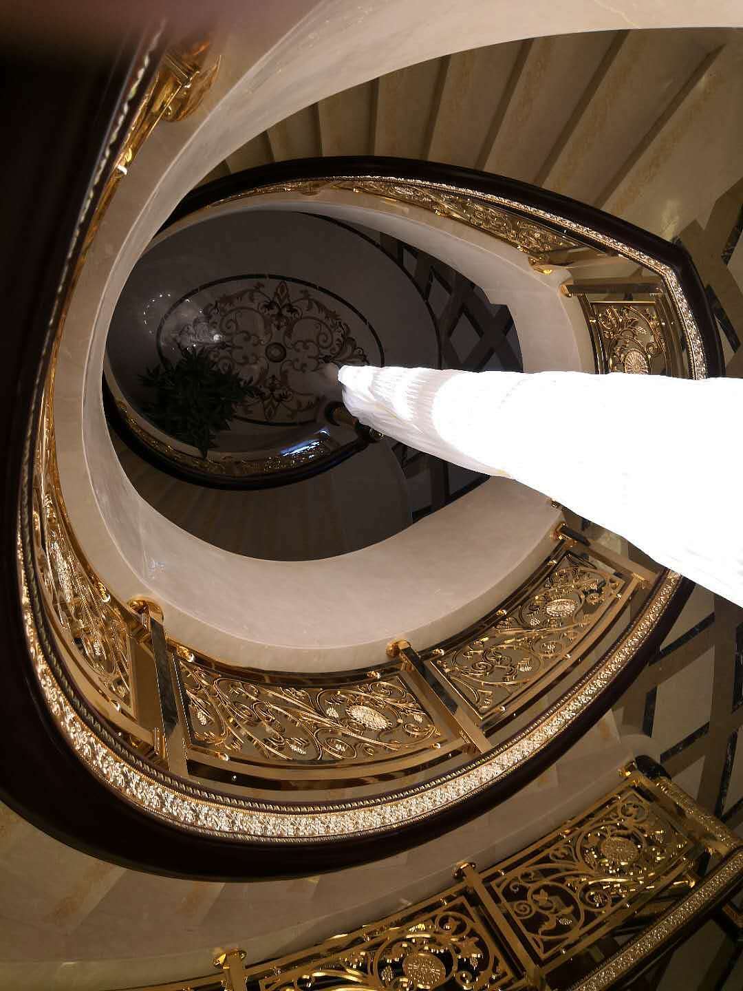 五谷丰登浮雕铜楼梯扶手定制 实木扶手 厂家直销安装