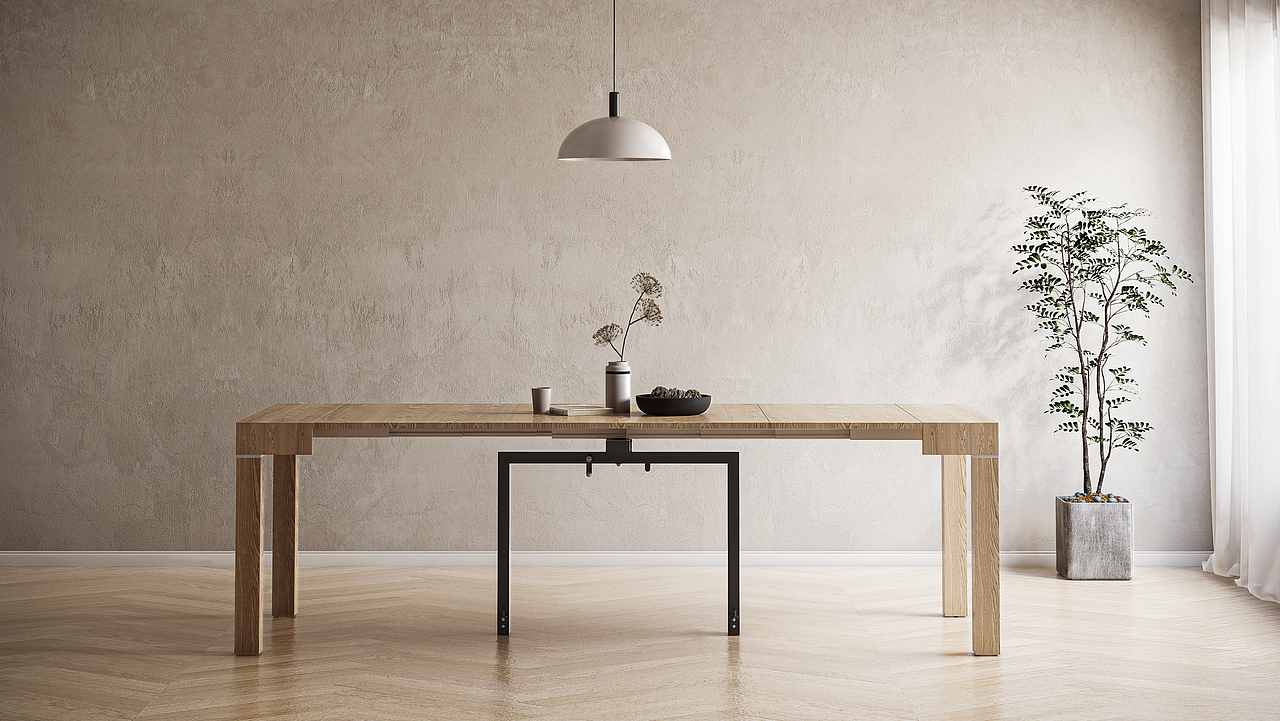 一张桌子和一条板凳