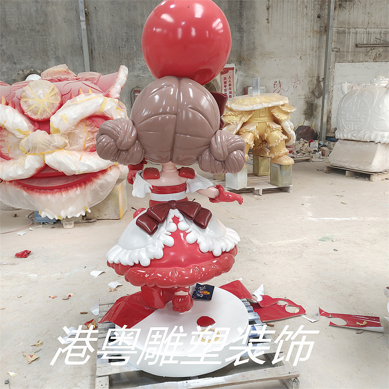 卡通三喵玻璃钢纤维奶茶店IP雕塑摆件装饰