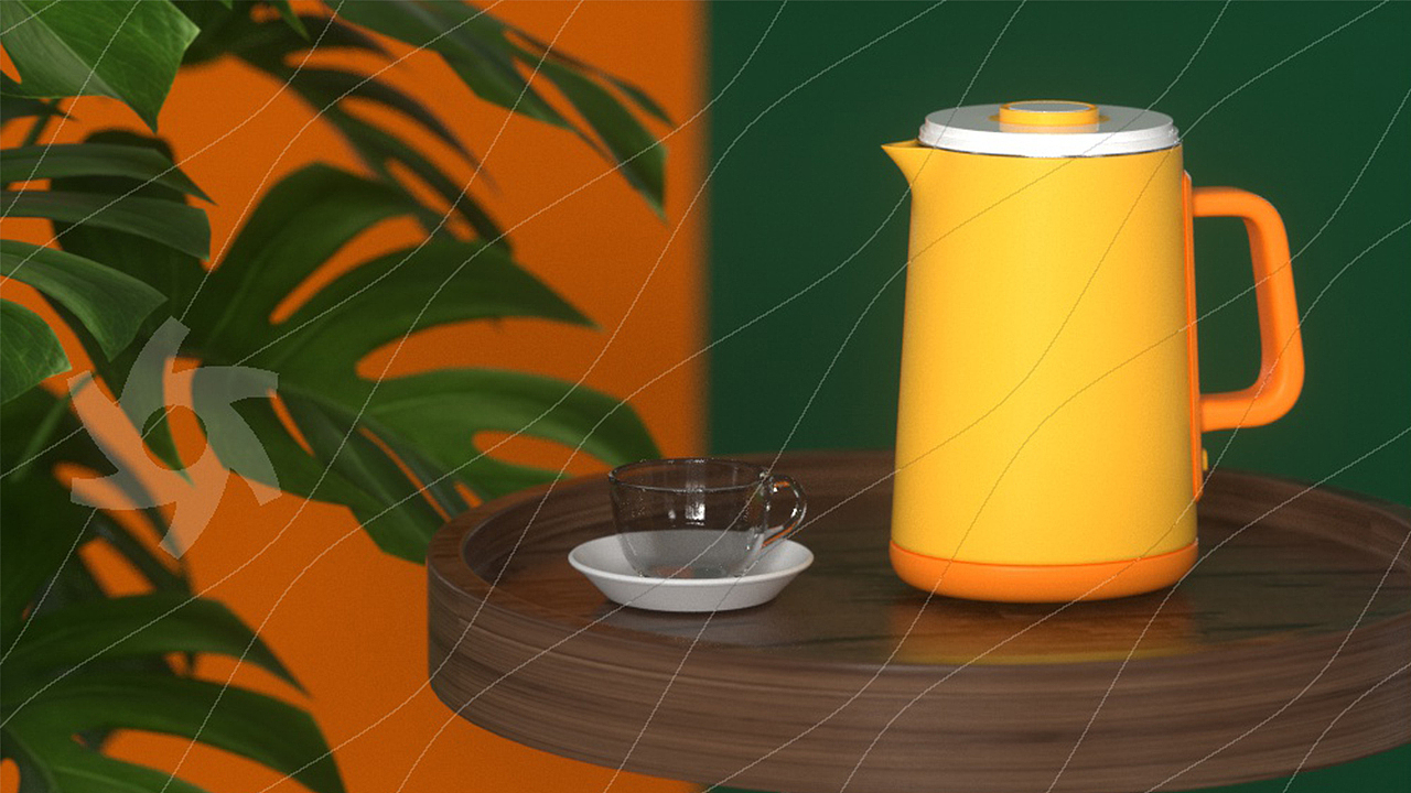 电水壶场景建模渲染练习（100/029）