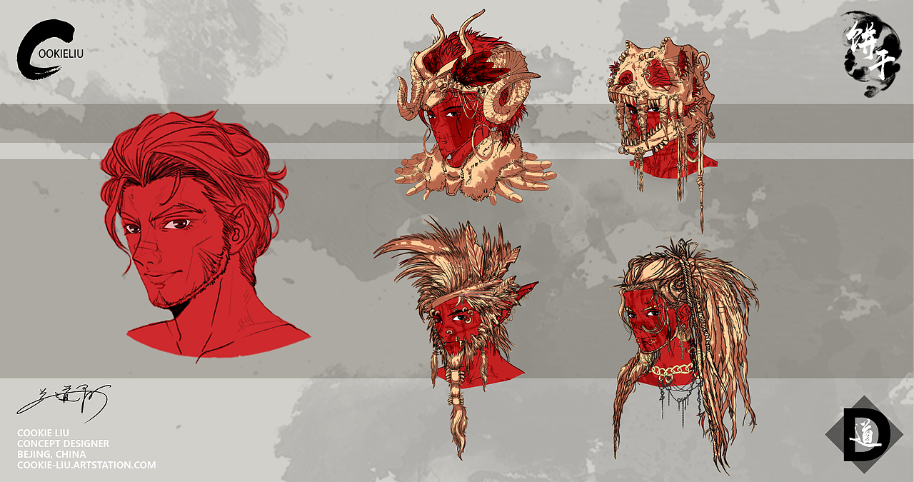 2022个人角色头部概念设计-阶段性作品（图ZMzI1MTY3ODUy） - 游戏原画 - 站酷设计师臭饼干原创素材 - 站酷ZCOOL