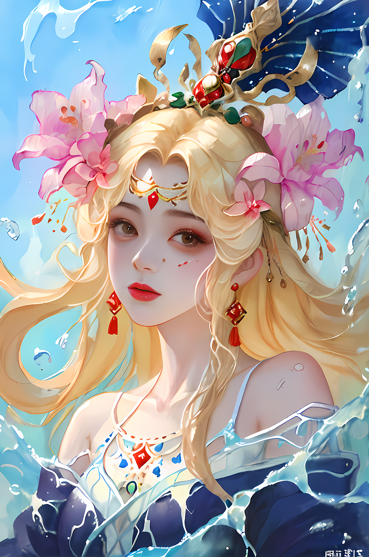 七彩中国风美女