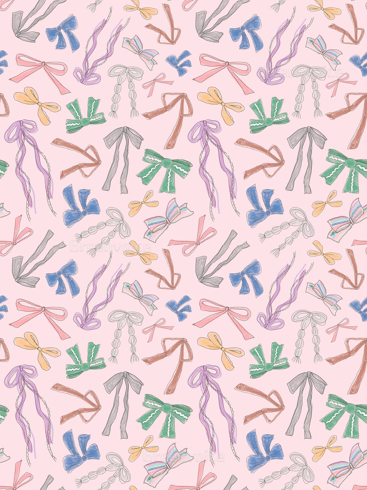 可爱图案印花-最爱蝴蝶结-平板壁纸