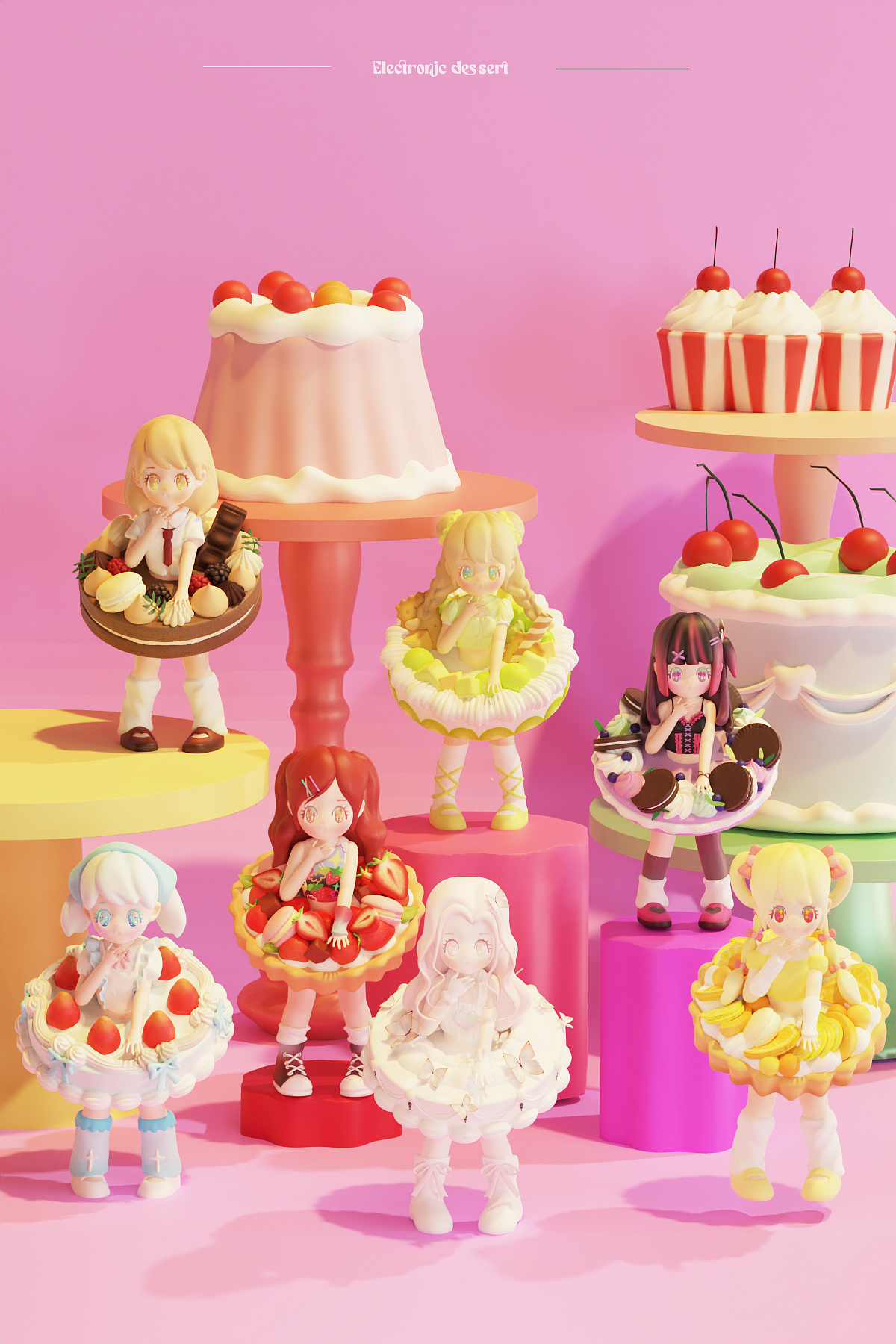 原创ip|电子甜点lovelle “不同口味的电子蝴蝶”