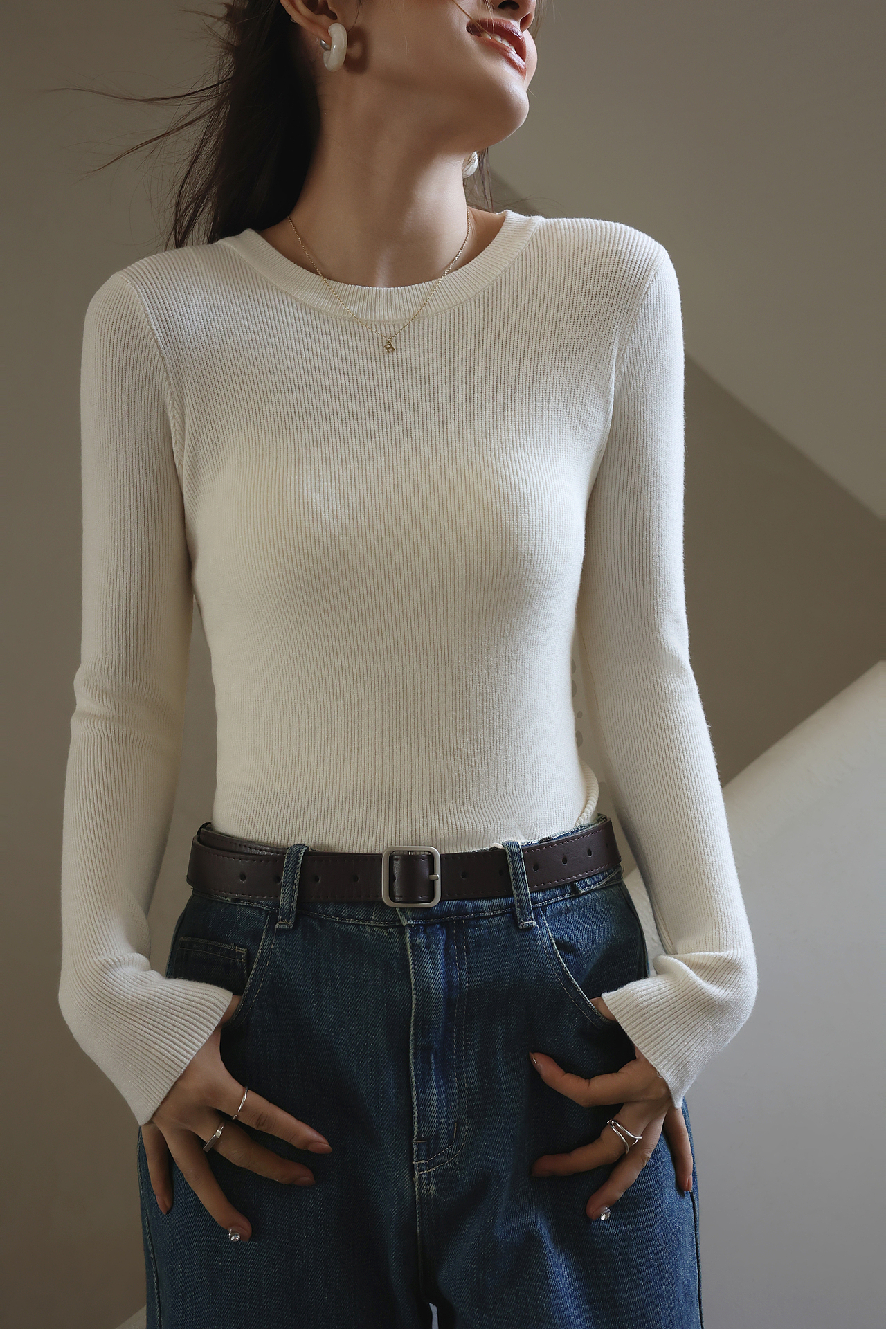 针织衫打底衫 轻奢暗调