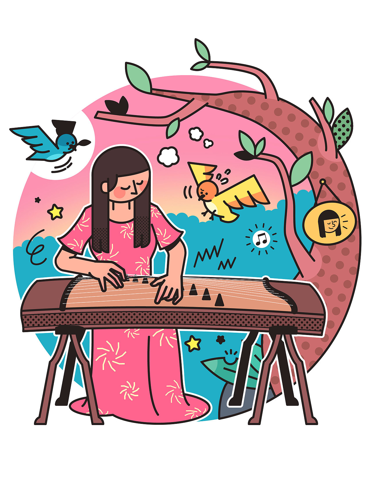 吹拉弹唱集合（图ZMzI3MjM2MjIw） - 新锐潮流插画 - 站酷设计师瞳嘞个瞳原创素材 - 站酷ZCOOL