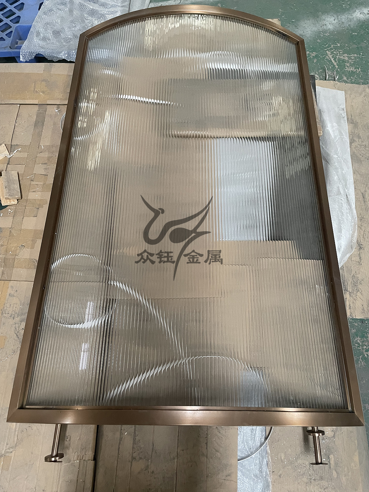 弧形长虹玻璃隔断 酒店大厅玻璃屏风装饰