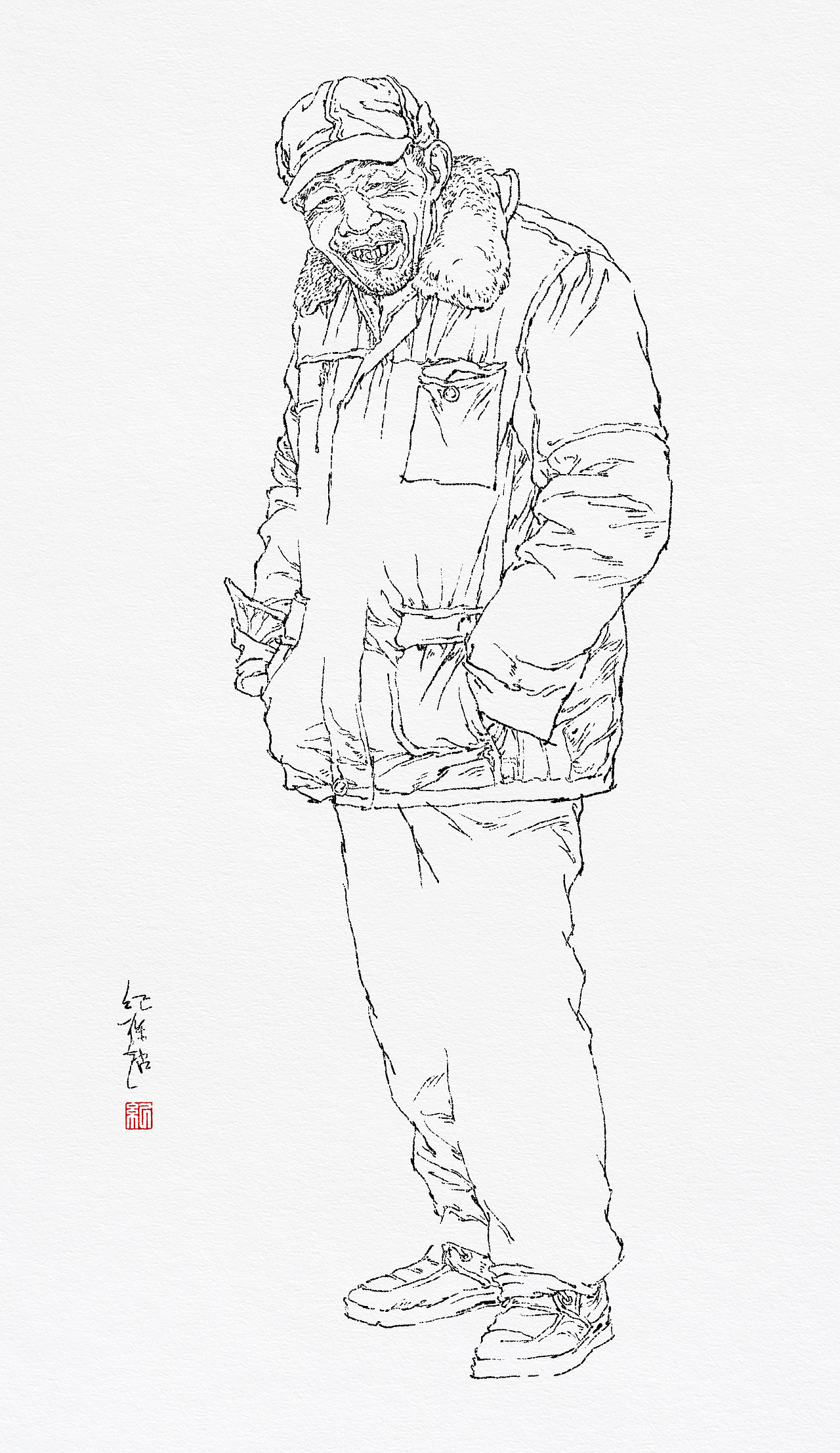 纪保超人物线描（图ZMzE3Nzg0NDY4） - 绘画 - 站酷设计师纪保超原创素材 - 站酷ZCOOL