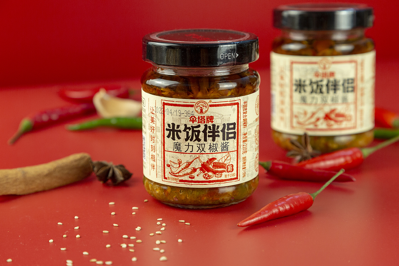 伞塔调味料-油辣子-蘸料-拌菜-豆豉牛肉酱×火麒麟创意