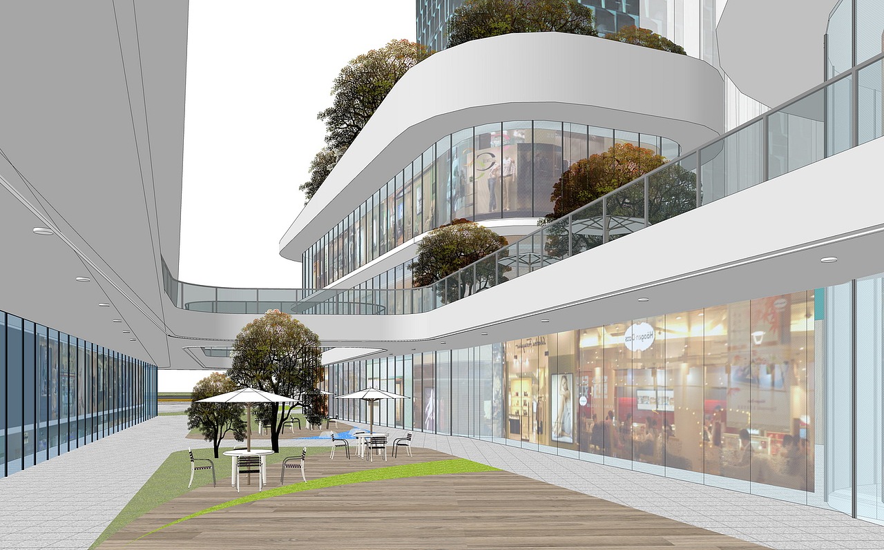 现代商业综合体SU模型下载（图ZMzExNDM0NDQ0） - 建筑设计 - 站酷设计师素模网原创素材 - 站酷ZCOOL