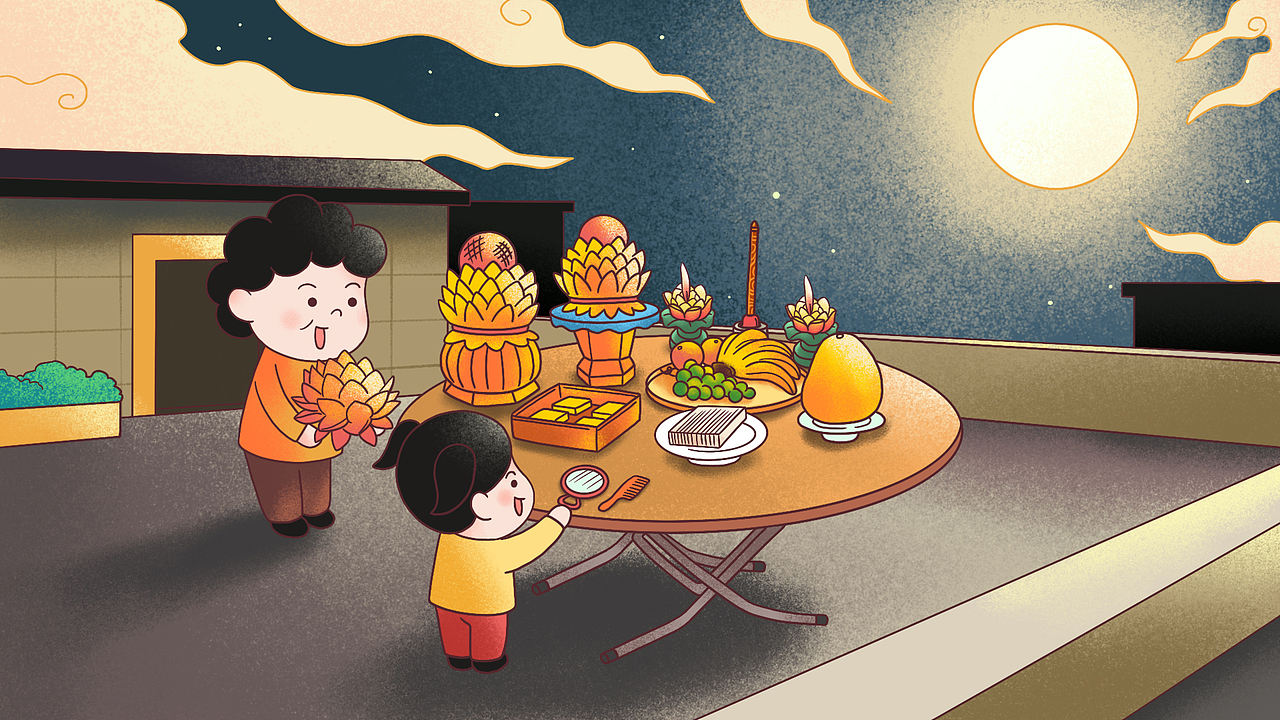 原创潮汕中秋商用插画（图ZMzE5NTUzNDA4） - 商业插画 - 站酷设计师zhouwoani原创素材 - 站酷ZCOOL